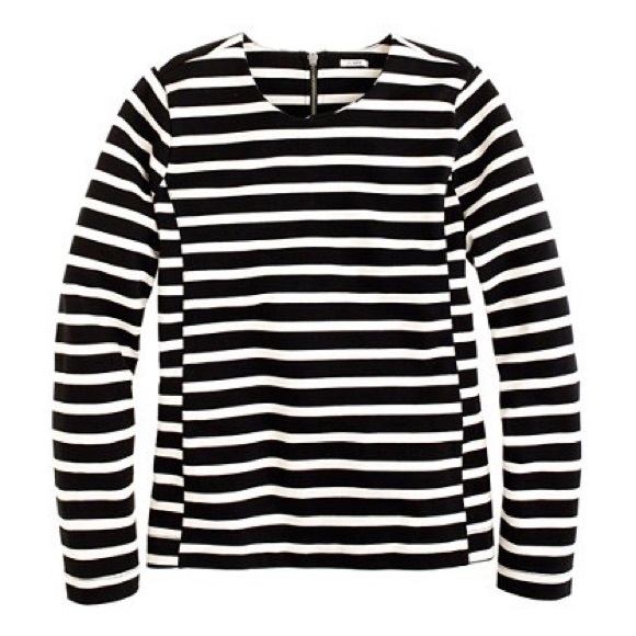 EUC J.Crew side-Seam Sailor Top Black Ivory